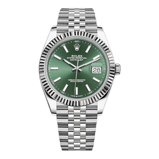 ROLEX DATEJUST 41 126334 MINT GREEN JUBILEE - NEW 2025