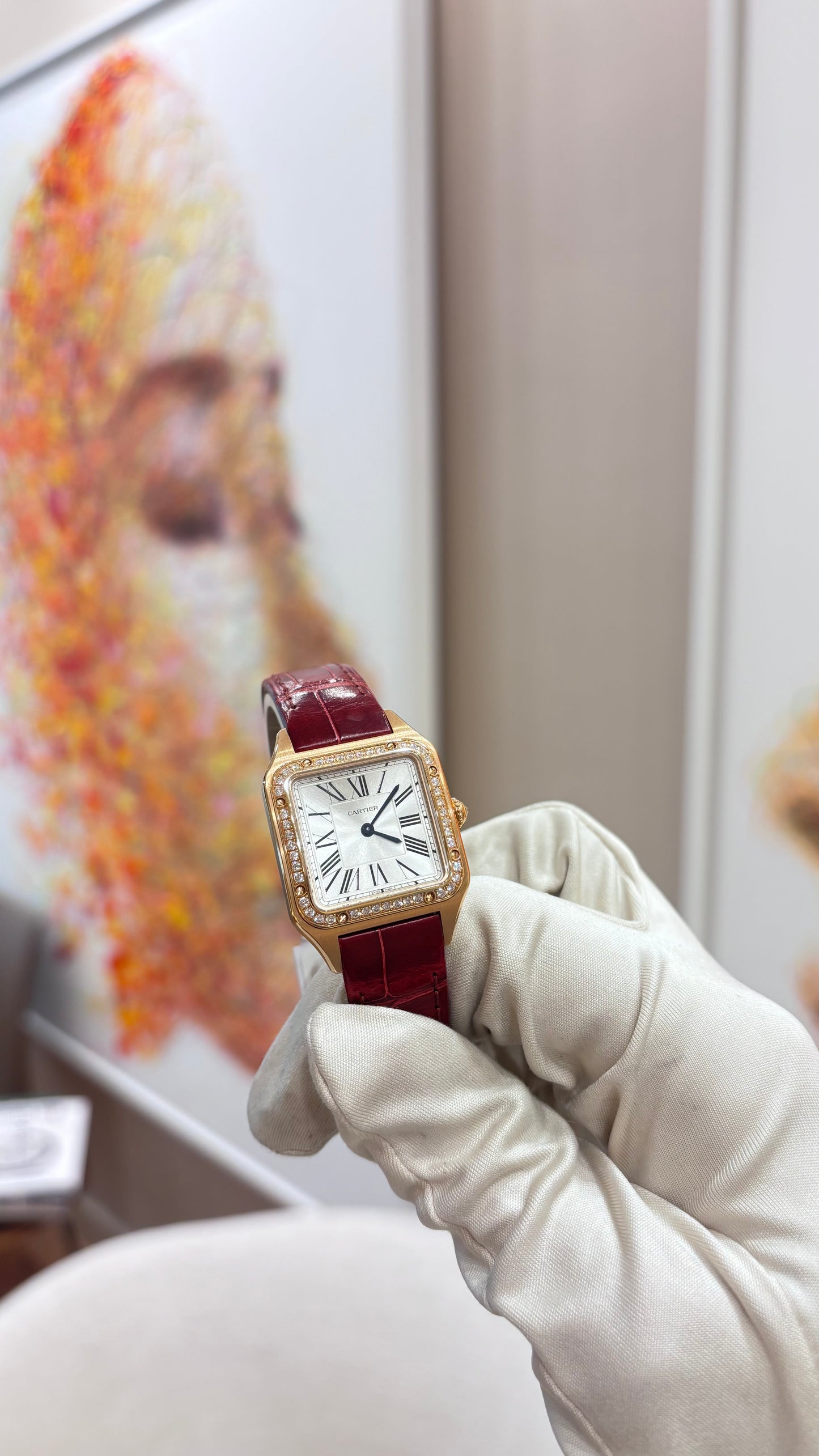 Cartier Santos-Dumont Rose Gold & Diamonds Ref. WJSA0017