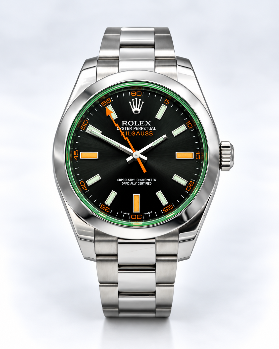 Rolex Milgauss Ref. 116400GV – vue de face