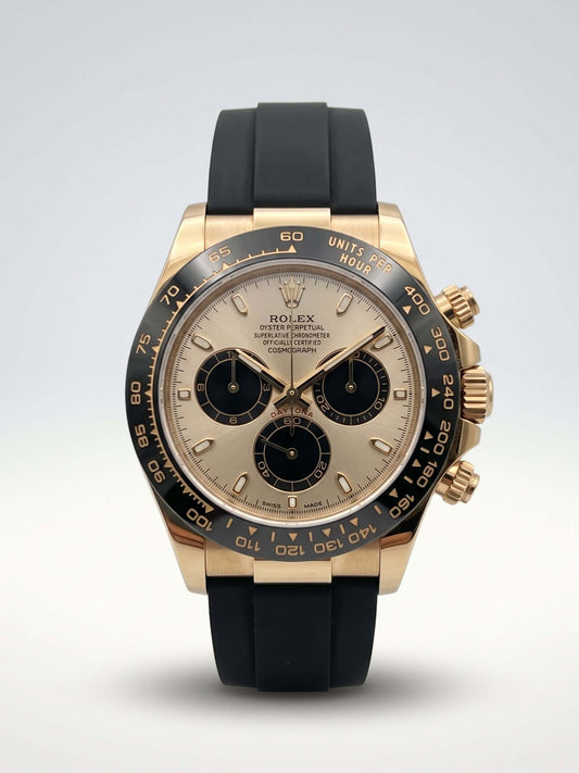 Montre Rolex Daytona avec bracelet Oysterflex, vue de face