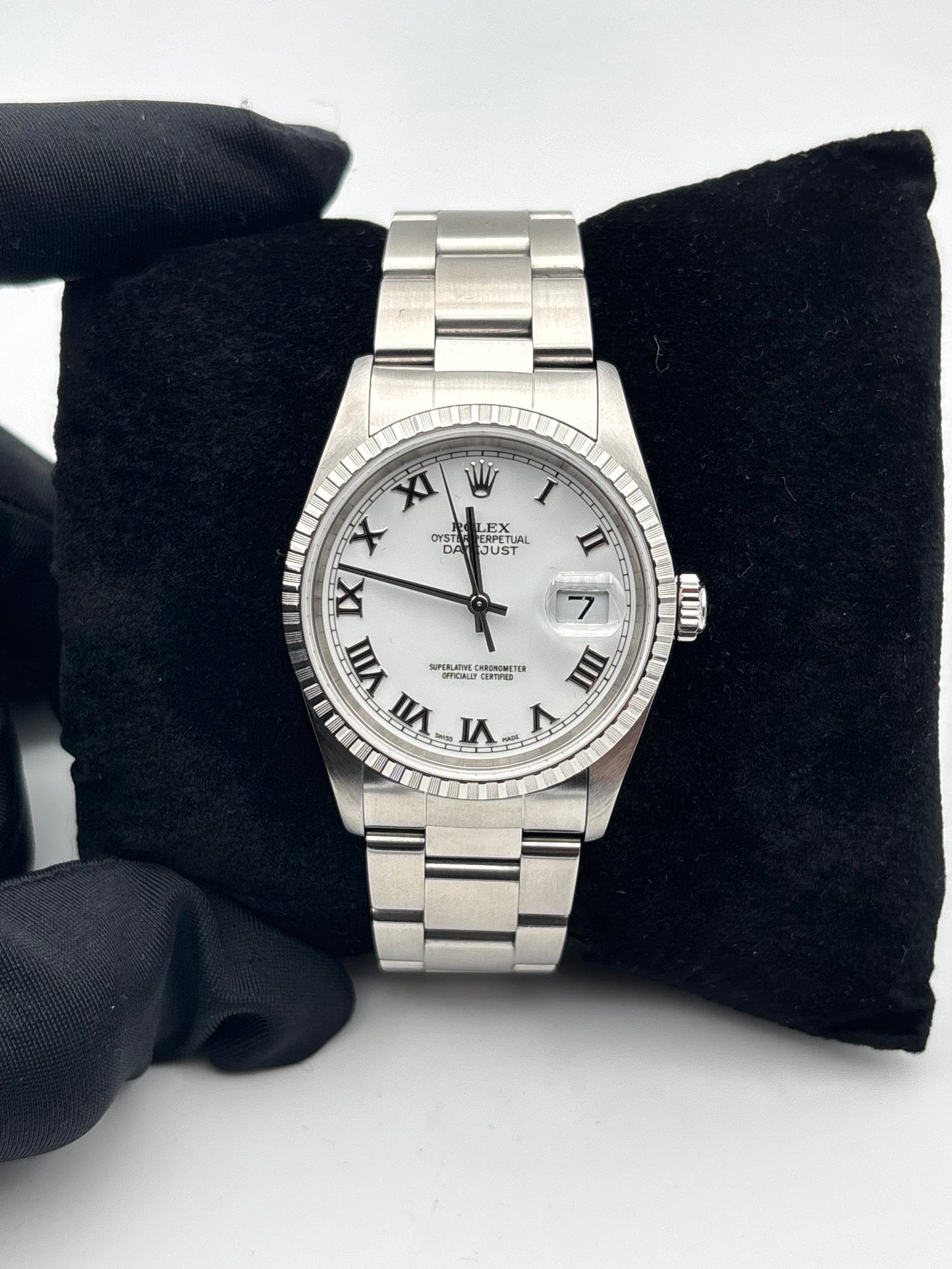 Rolex Datejust 16220 – Détail de la montre vue de face