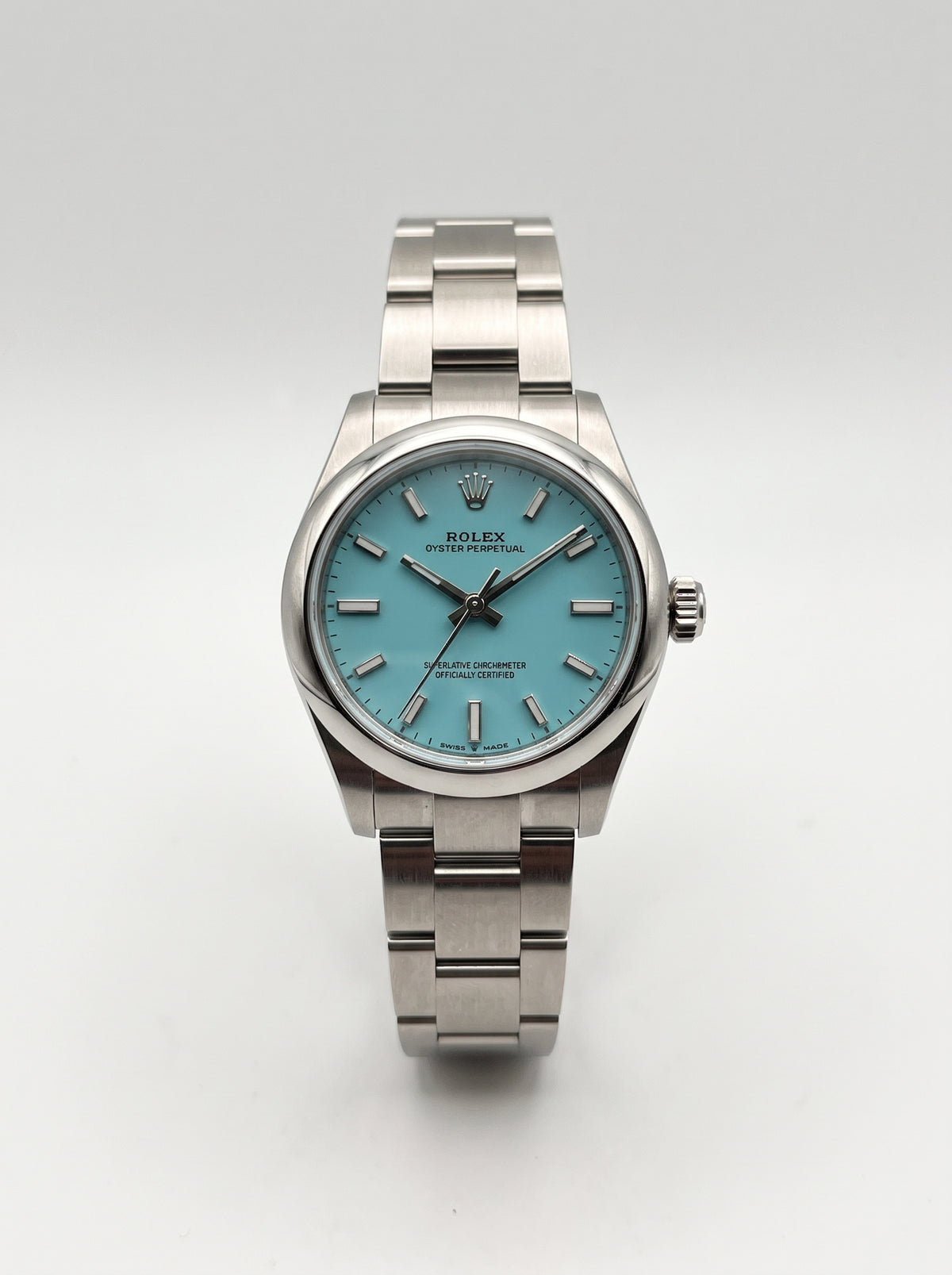 Rolex Oyster Perpetual 31 Tiffany Blue 2026 – Cadran bleu, vue de face