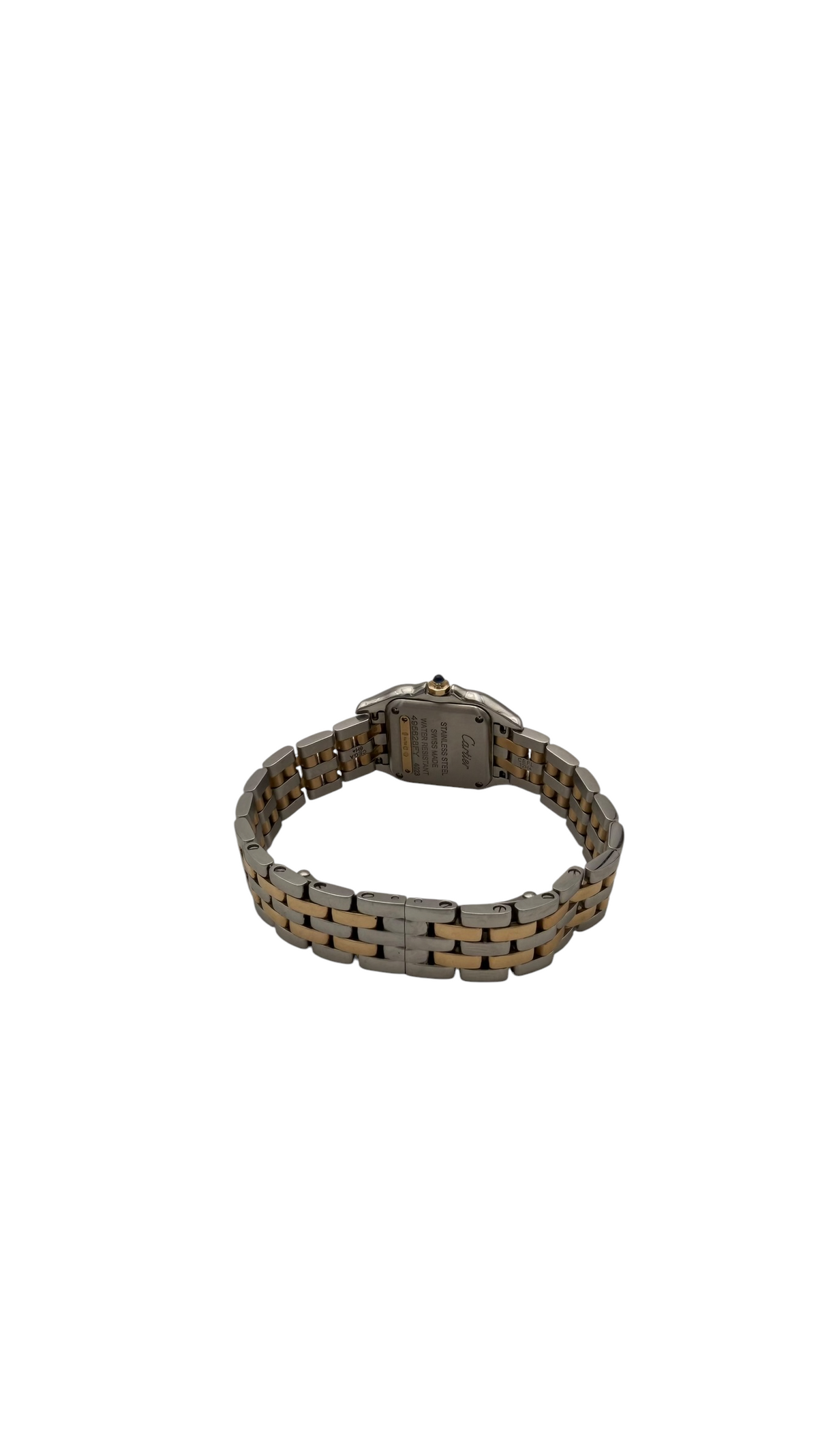 Cartier Panthère Petit Modèle Or et Acier – vue arrière et bracelet bicolore